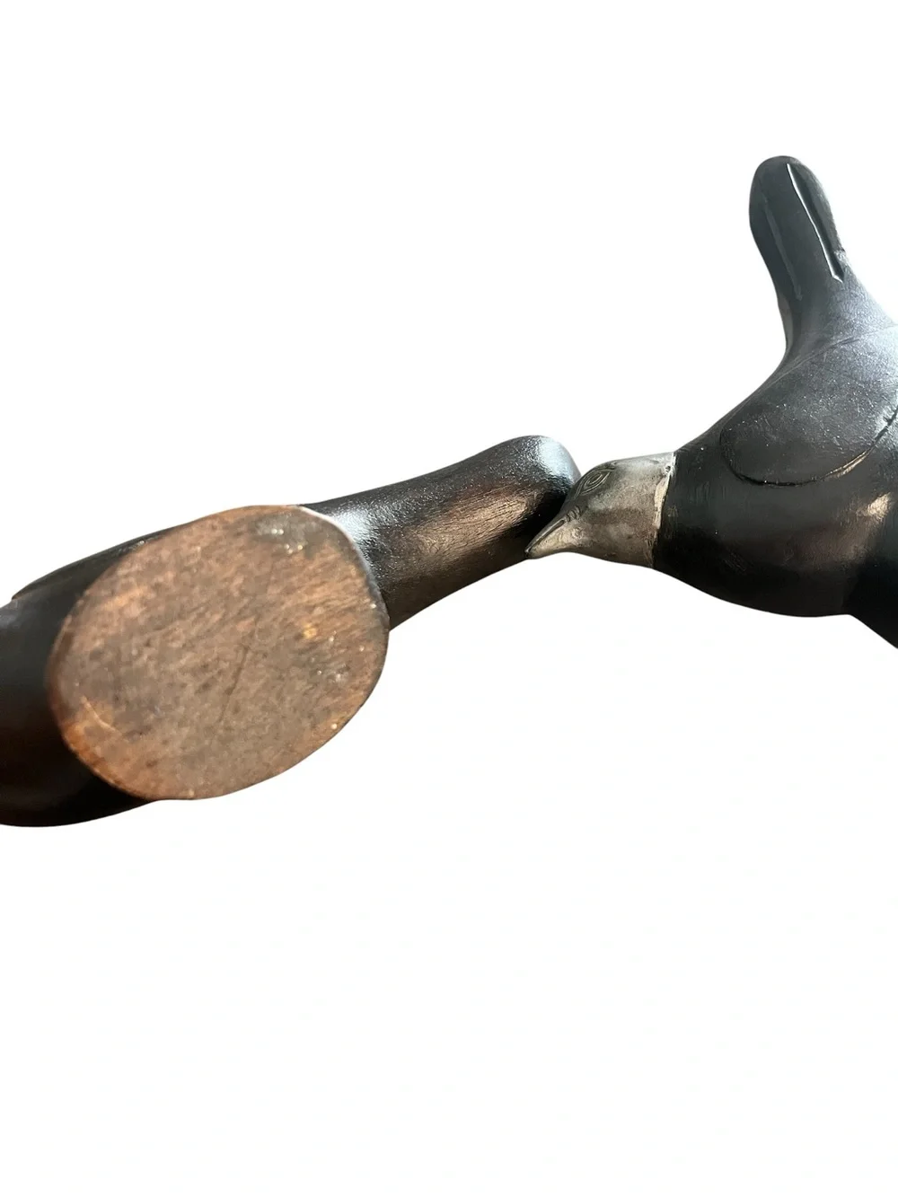 MCM Mahogany And Pewter Carved Birds Mid Century Modern